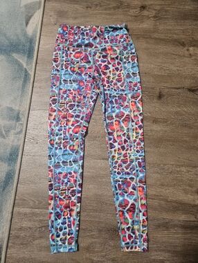 Constantly Varied Gear Multicolor Blue & Pink Printed Leggings Full Length XS